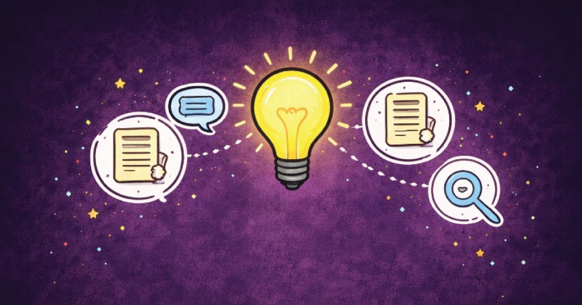 Conceptual illustration of collaborative research and idea development.